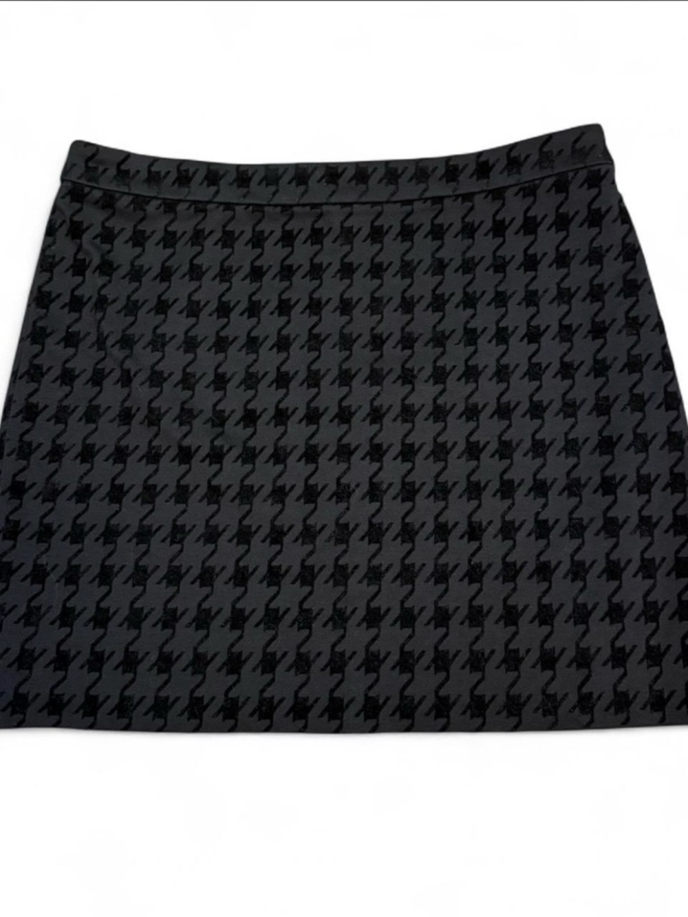 LOFT Black Houndstooth Mini Skirt